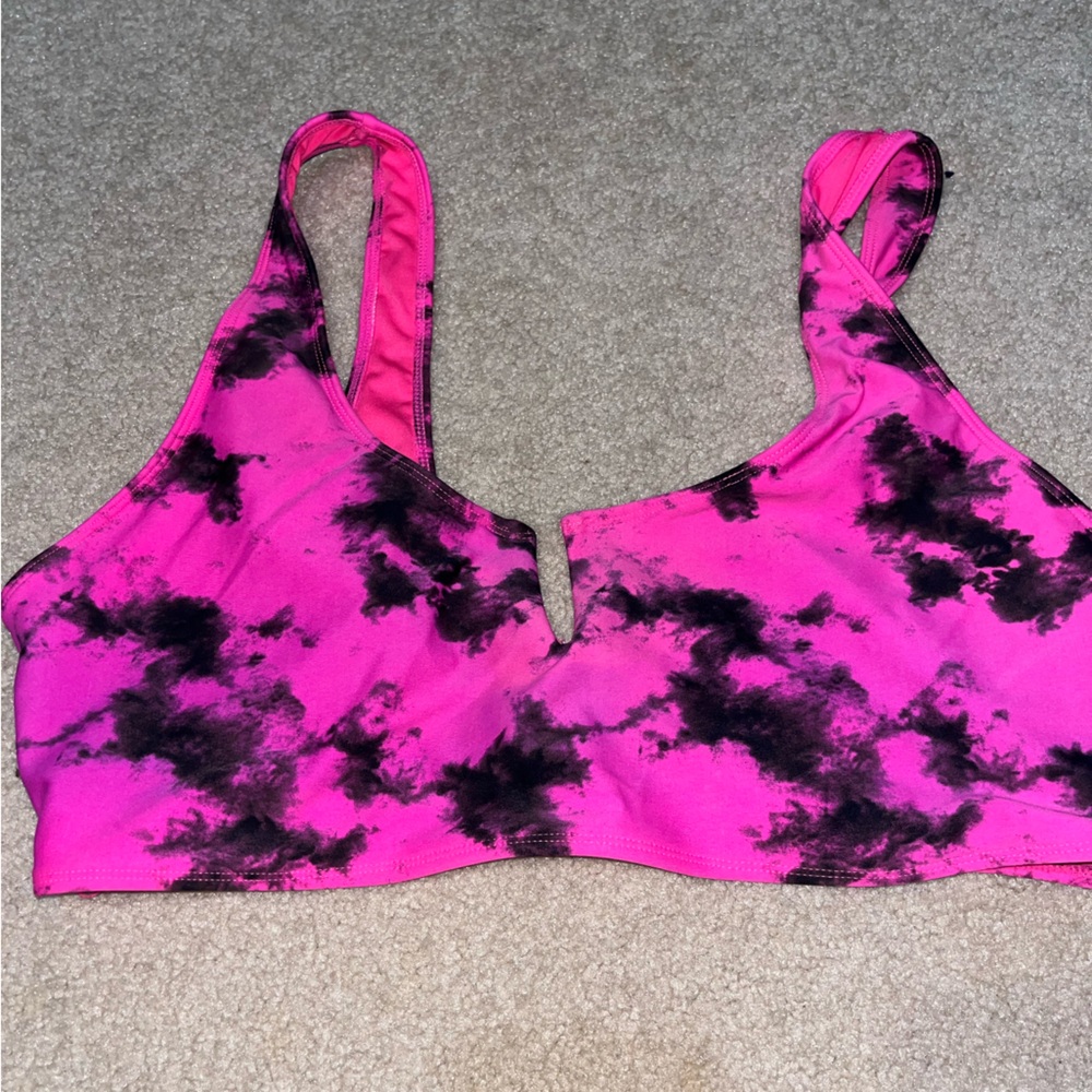 Forever 21 Pink and Black Tie-Dye Bikini